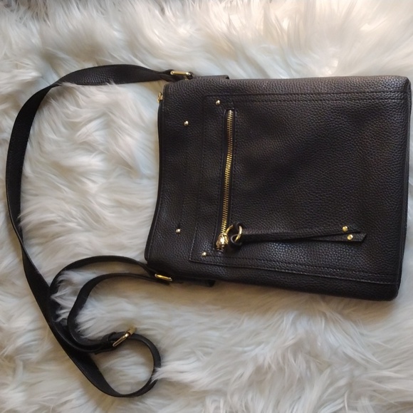 Handbags - Shoulder/cross body Black leather like bag 9 1/2x12